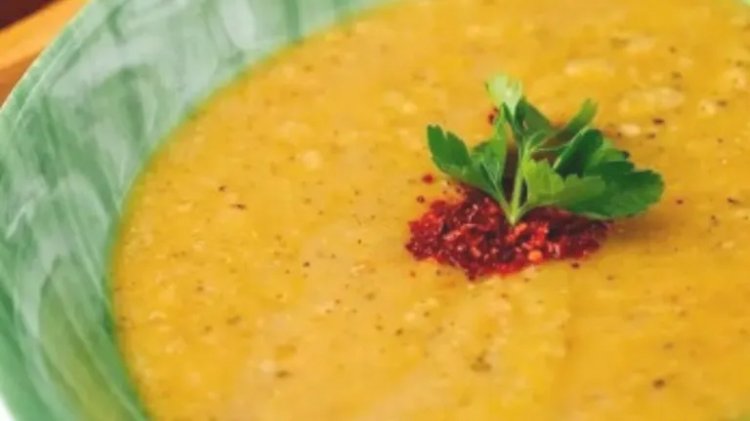 Sopa-creme de lentilha com mandioquinha
