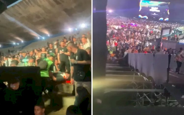 Rampa desaba e deixa cerca de 25 feridos em festival de música no Estádio Serra Dourada, em Goiânia