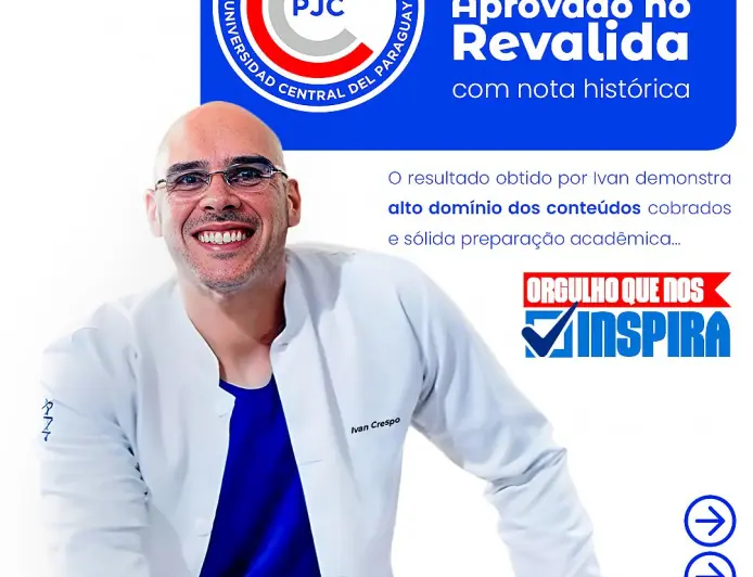 Médico formado na UCP obtém 94 pontos no Revalida e  leva o nome da universidade ao topo da medicina internacional