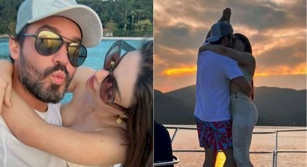 Fernando Zor, ex de Maiara, troca beijos com novo affair durante passeio de barco